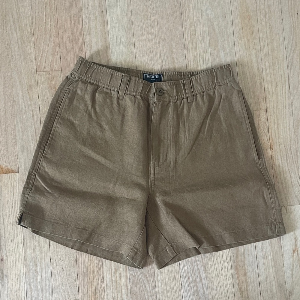 Todd Snyder Men's Linen Montauk Short — Olive Stripe & Khaki - New with Tags! - Picture 2 of 7